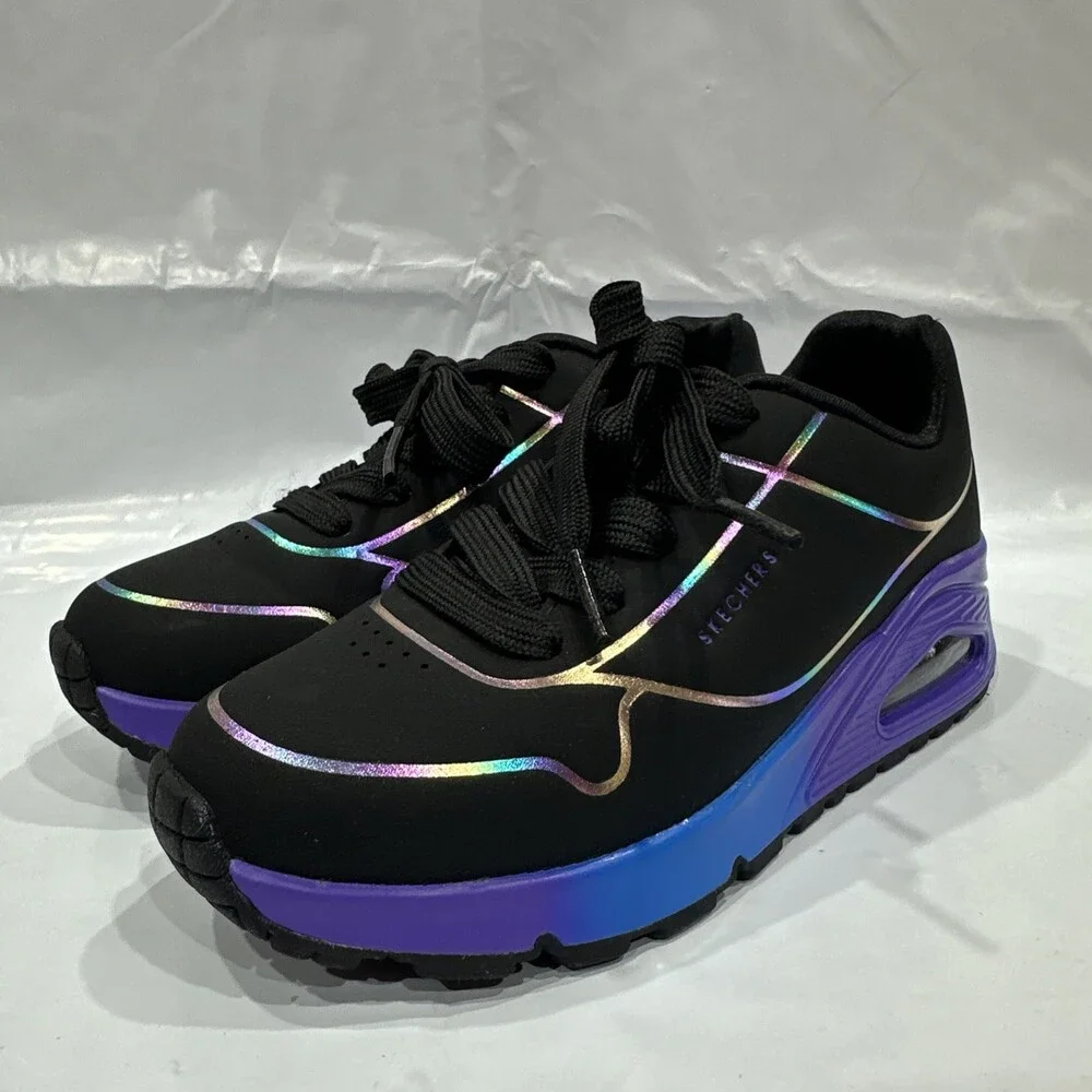 Skechers Street Uno Gen1 Sneaker Kids 13 Black Memory Foam Walking Shoes EBS2824